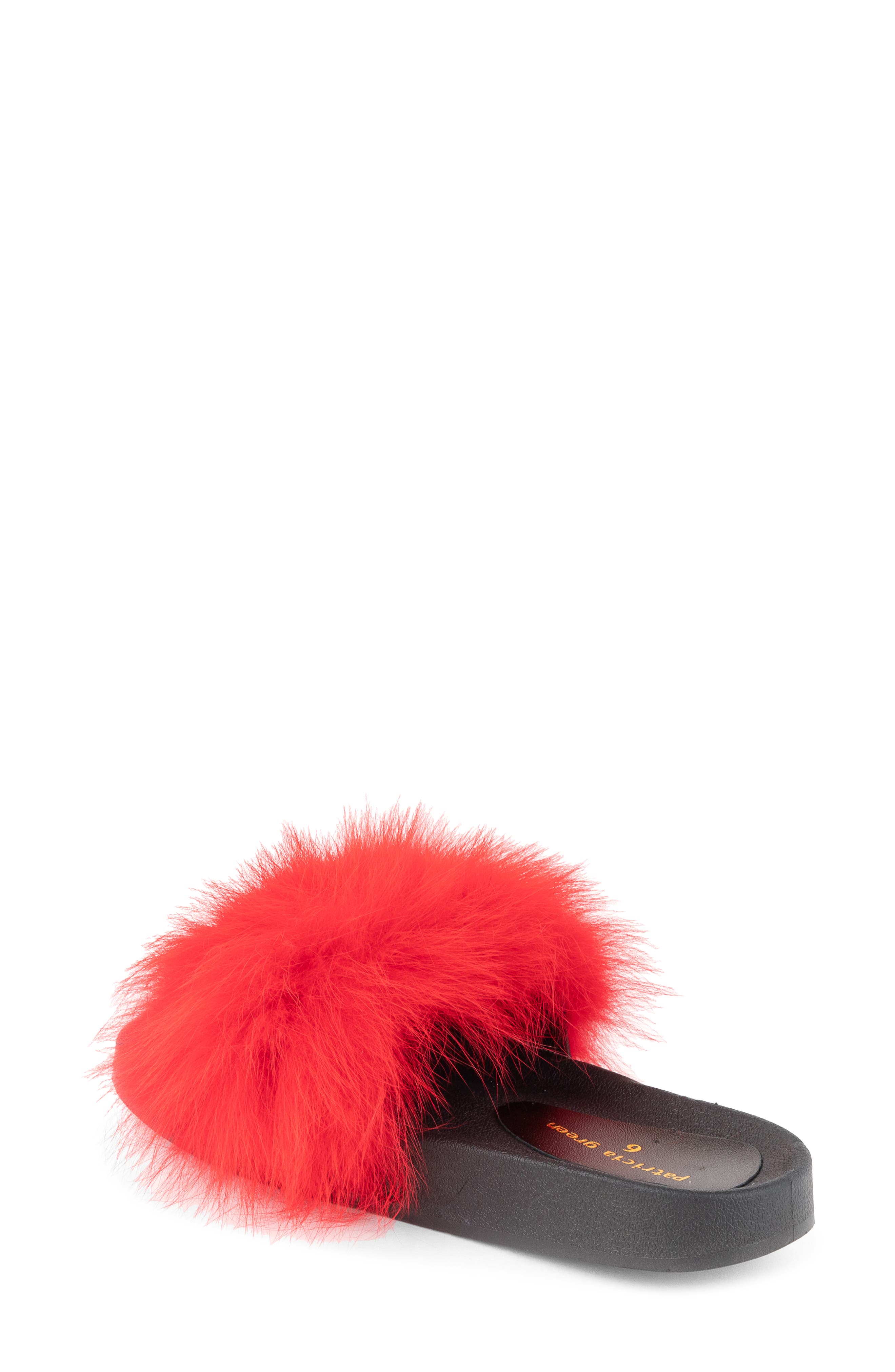 Foxy Genuine Fox Fur Slipper, Alternate, color, RED FUR