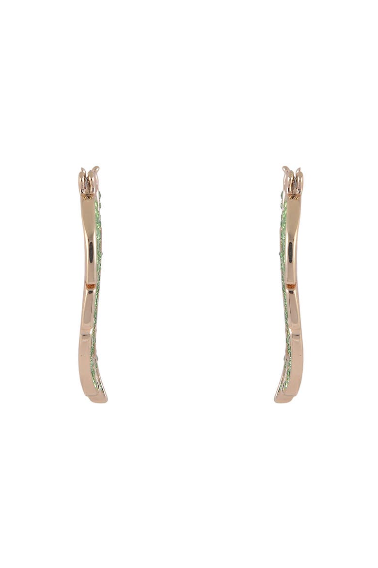 Green Stone Palm Hoop Earrings, Alternate, color, Green