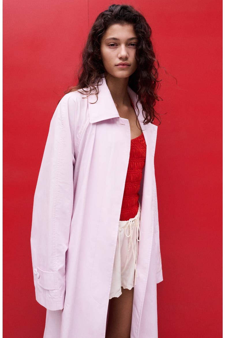 Long Trench Coat With Belt, Alternate, color, PINK