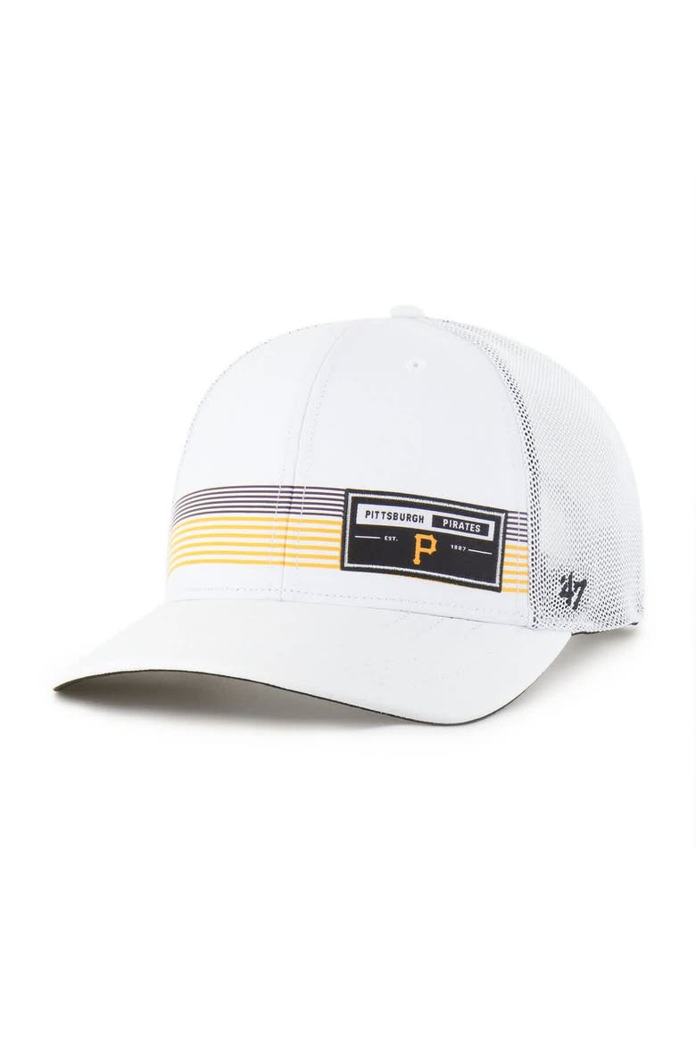 Men's '47  White Pittsburgh Pirates Rangefinder brrr Trucker Adjustable Hat, Main, color, White