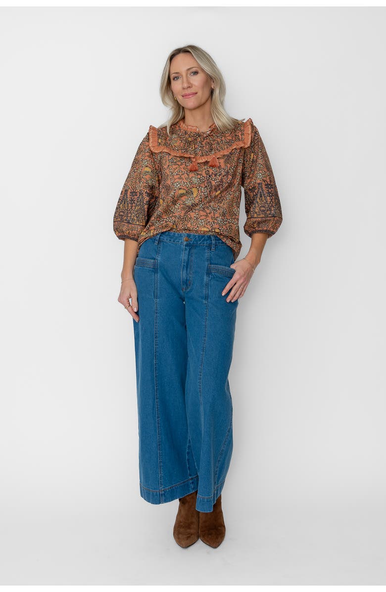 West Of Isabelle Top, Main, color, Brown