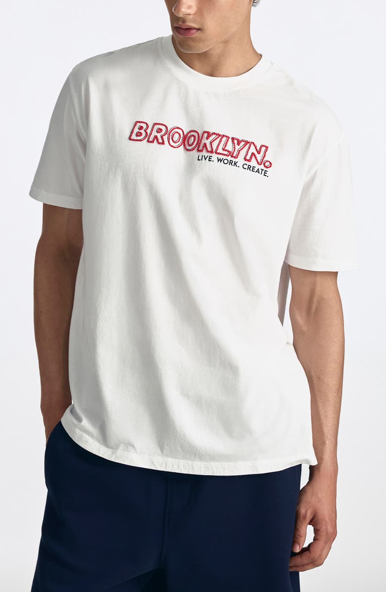 Brooklyn Industries Embrouidered Logo Graphic T-Shirt, Main, color, White