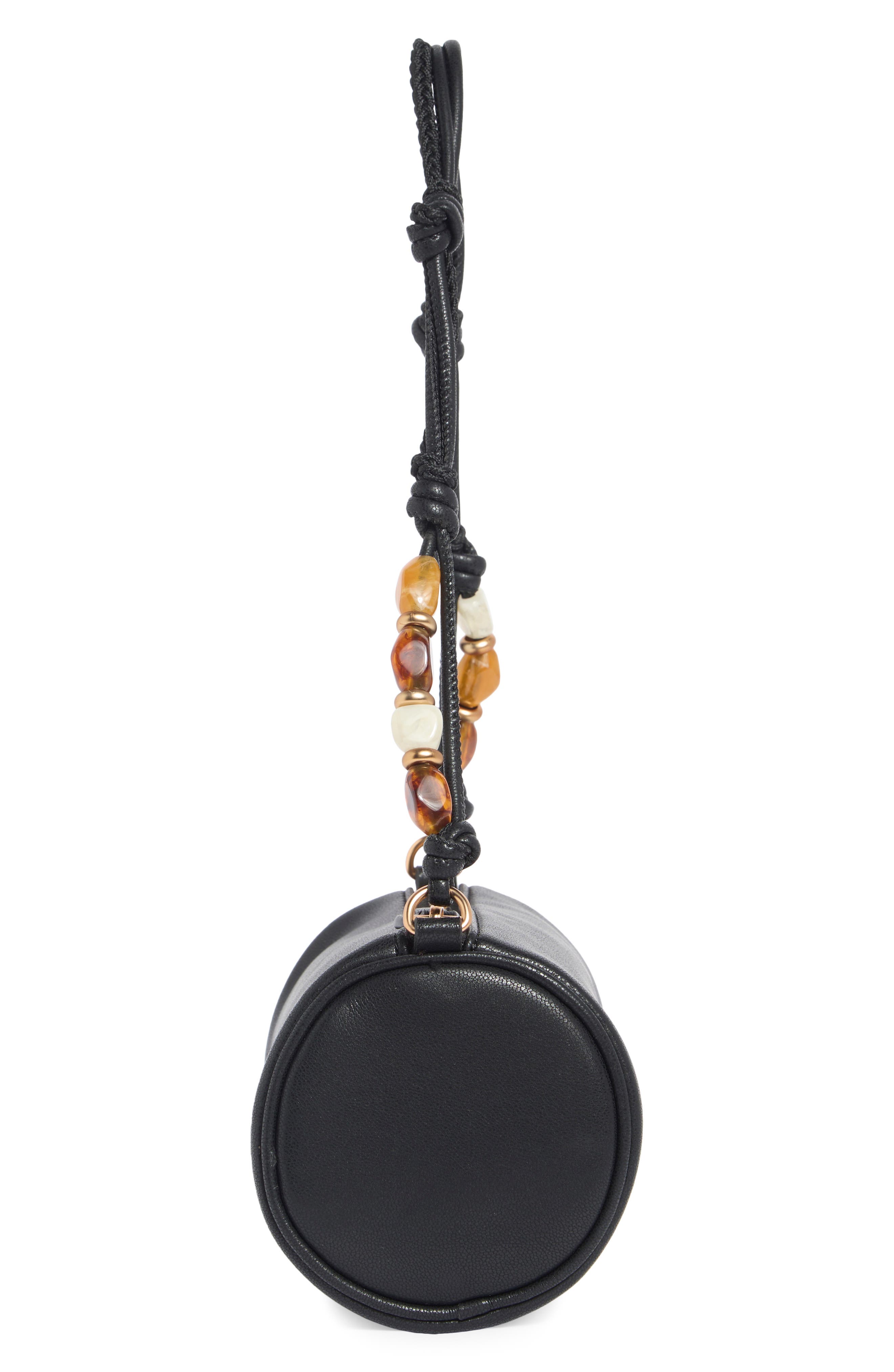 Elmina Beaded Shoulder Bag, Alternate, color, BLACK