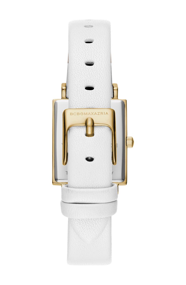 BCBG Women's Crystal Embellished Leather Strap Watch, 22x33mm, Alternate, color,