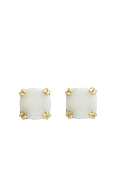 14K Yellow Gold Champagne Glow Opal Earrings
