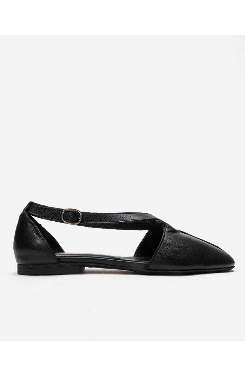 Forever & Always Shoes Fable Leather Side Cut Ballet Flat, Alternate, color, Black
