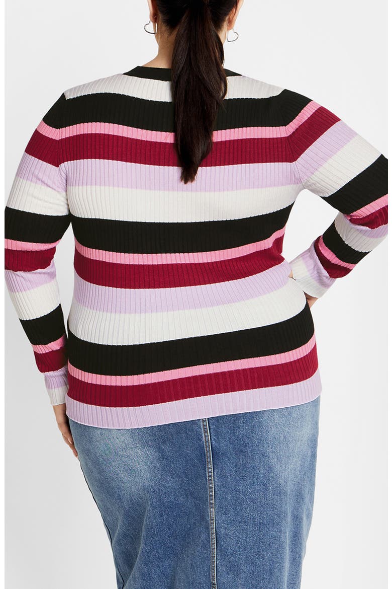 Raelyn Rib Stripe Sweater, Alternate, color, STRIPE