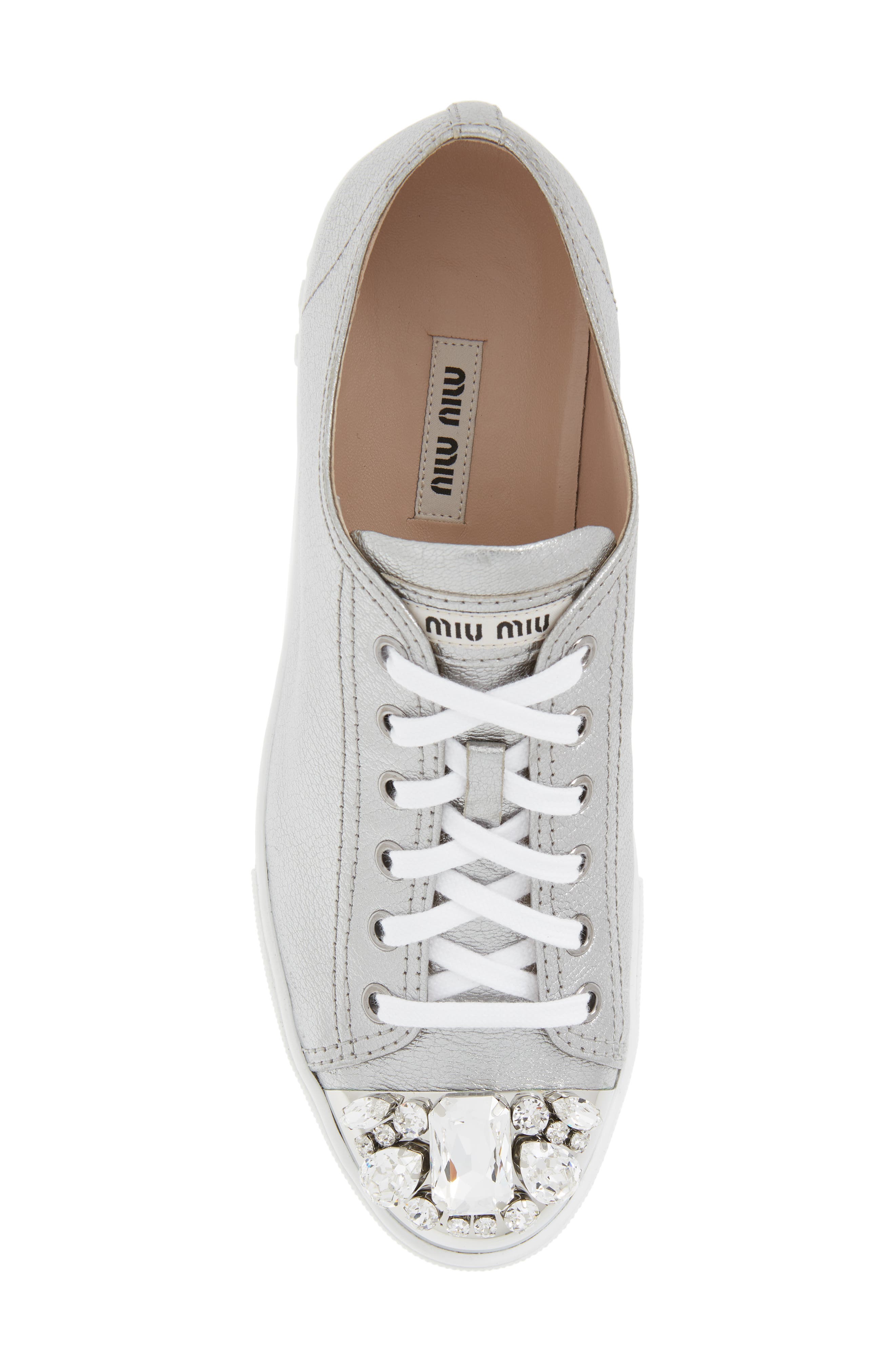Crystal Cap Toe Sneaker, Alternate, color, SILVER