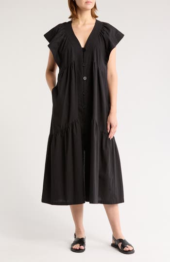 Area Stars Bea Button Front Dress In Black