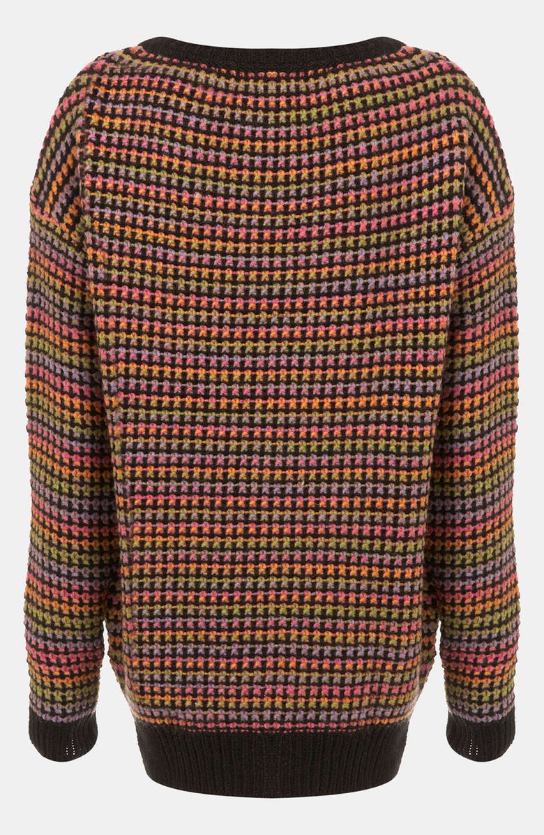 Topshop Rainbow Texture Tunic Sweater, Alternate, color,