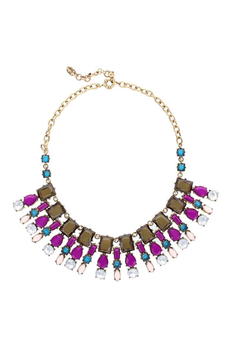 Azia Fan Crystal Necklace, Main, color, MULTI
