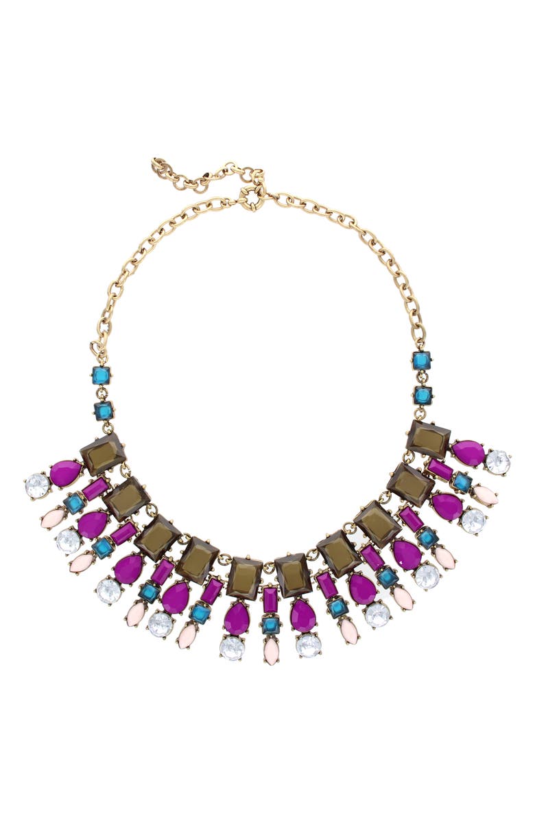 OLIVIA WELLES Azia Fan Crystal Necklace, Main, color, Multi