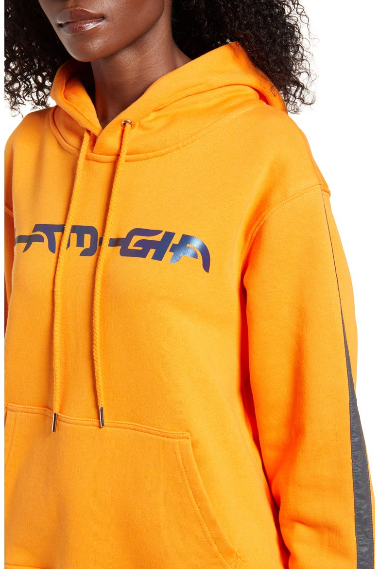Zandra Logo Cotton Hoodie, Alternate, color, ORANGE