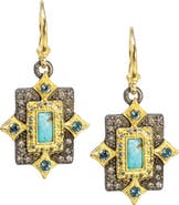 Armenta Turquoise & London Blue Topaz Crivelli Drop Earrings