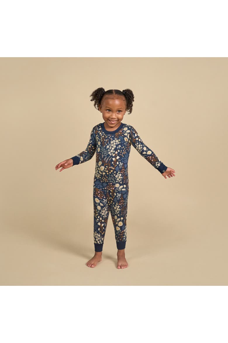 Hacci Pajama Top & Pant Set, Alternate, color, Navy Floral