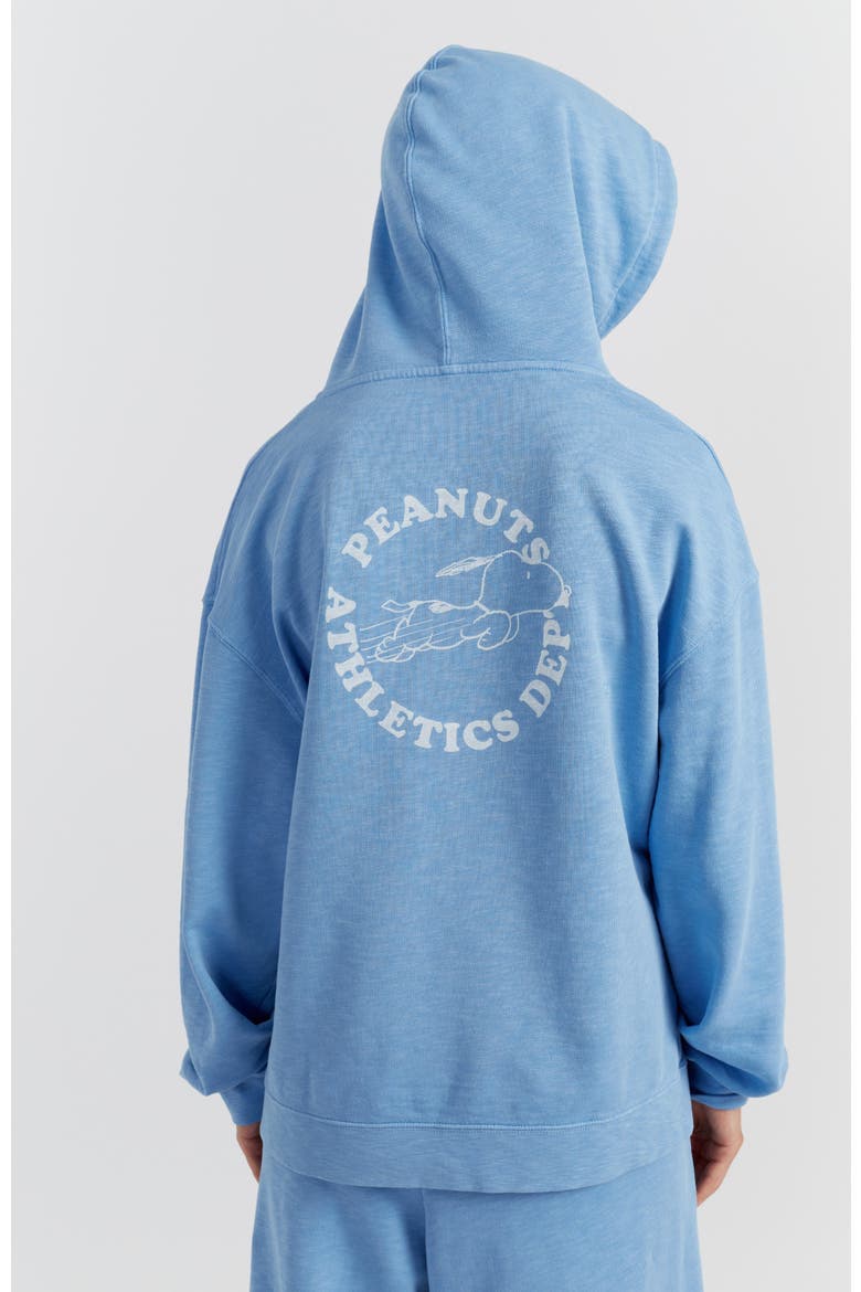 Snoopy Graphic Jog On Cotton Hoodie, Alternate, color, Sky Blue