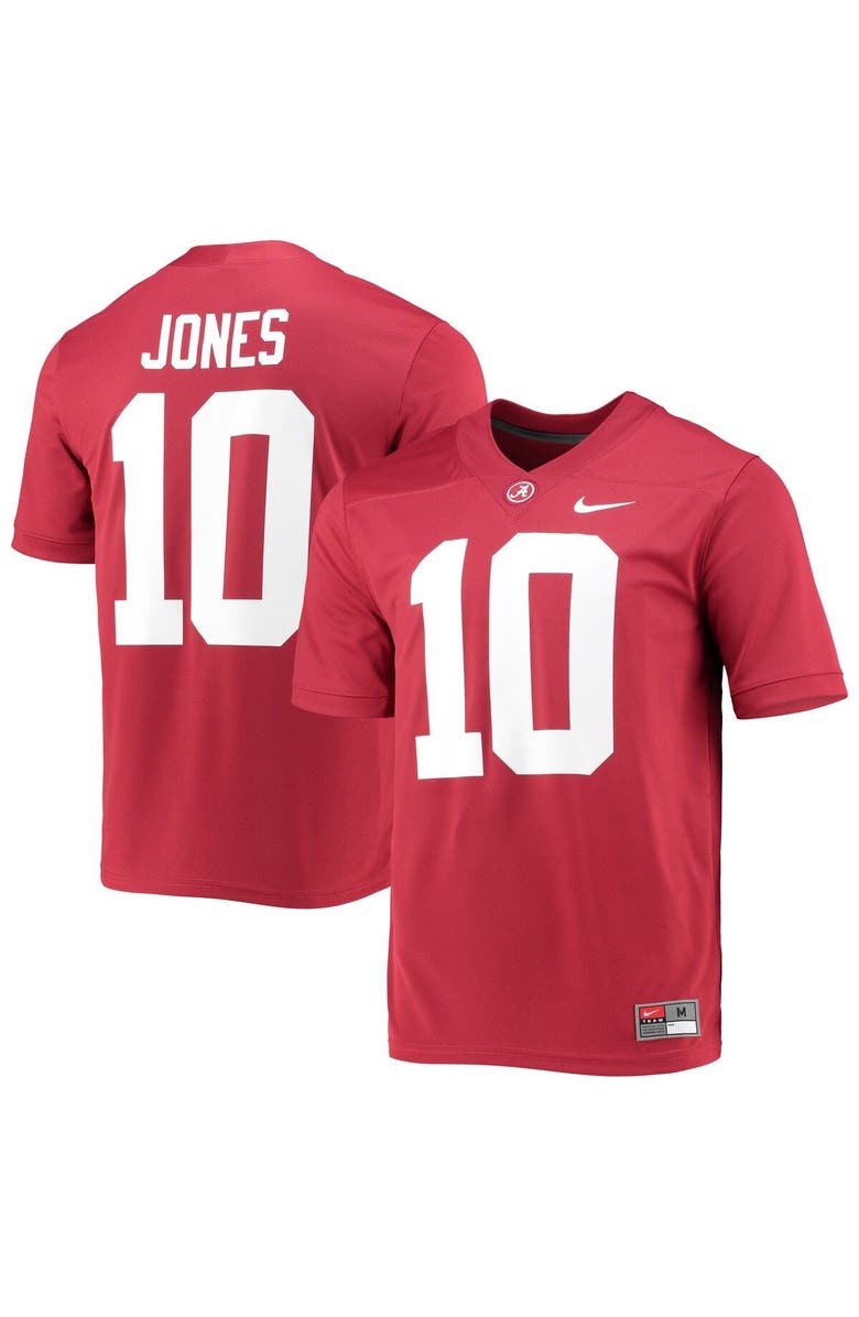 Nike Men's Nike Mac Jones Crimson Alabama Crimson Tide 2021 Draft Class Game Jersey, Main, color, 