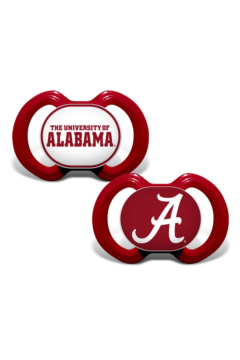 Alabama Crimson Tide Pacifier 2-Pack, Main, color, Multicolor