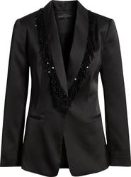 Elie Tahari The Gina Sequin Fringe Blazer