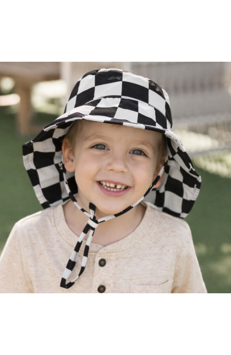 Tiny Twinkle Baby UPF 50+  Sun Protection Flap Hat, Alternate, color, Black Checkers