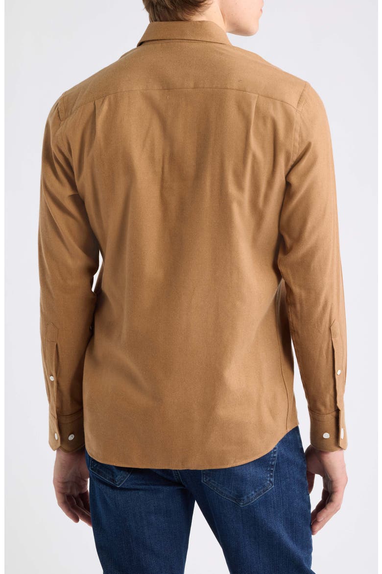 Crown Crafted Flannel Button-Up Shirt, Alternate, color, LIGHT MOCHA