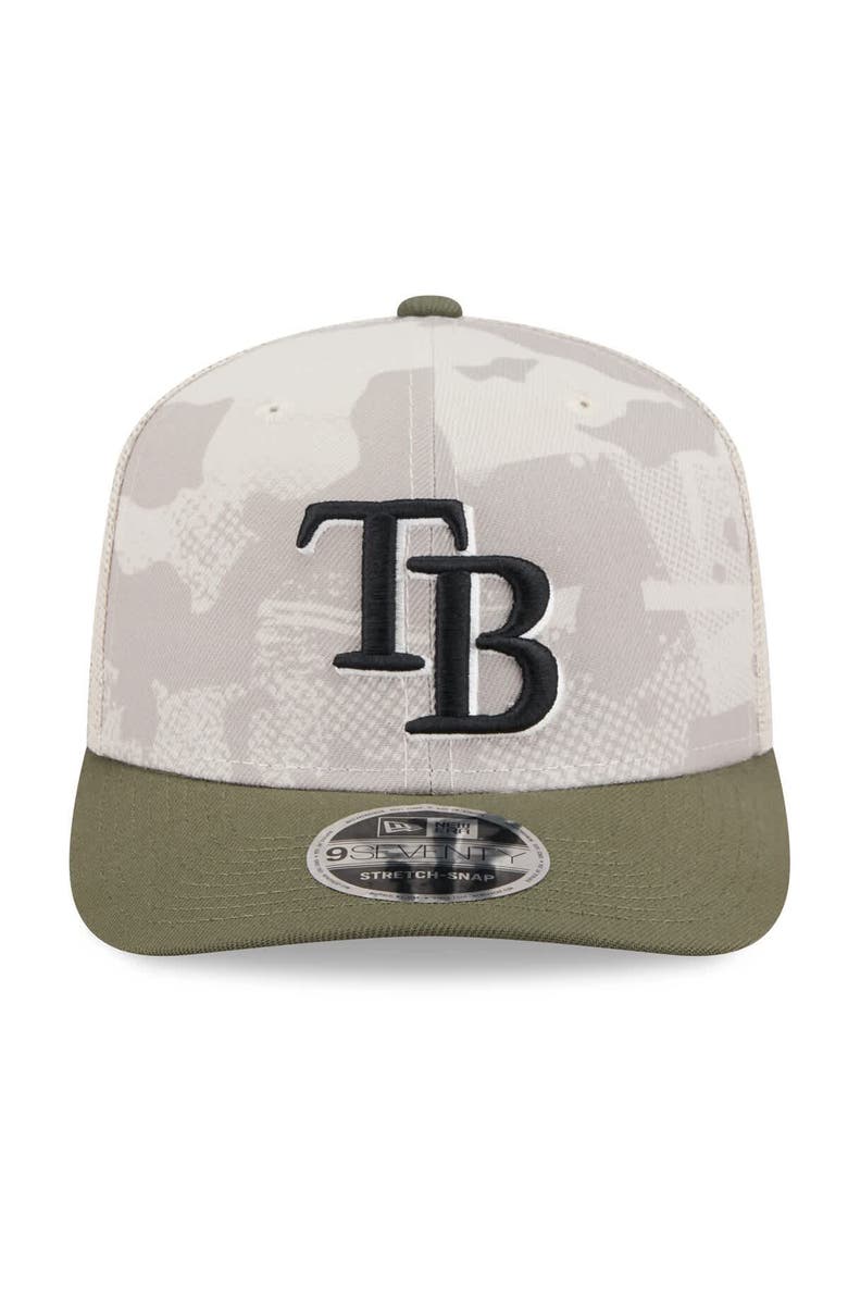 New Era Men's New Era Light Beige/Olive Tampa Bay Rays 2025 Armed Forces Day 9SEVENTY Stretch-Snap Hat, Alternate, color, 