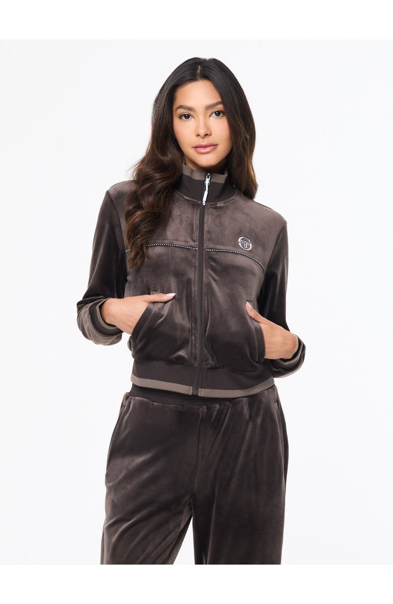 Sergio Tacchini Leta Velour Jacket, Main, color, Mulch