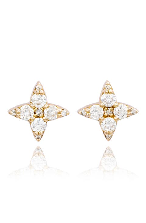 Diamond Star Stud Earrings