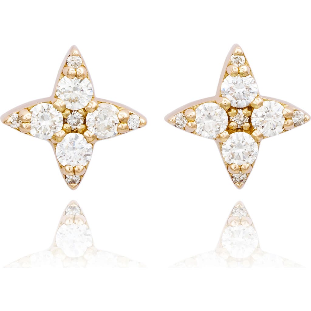 Suzy Levian Diamonds Diamond Star Stud Earrings In Yellow