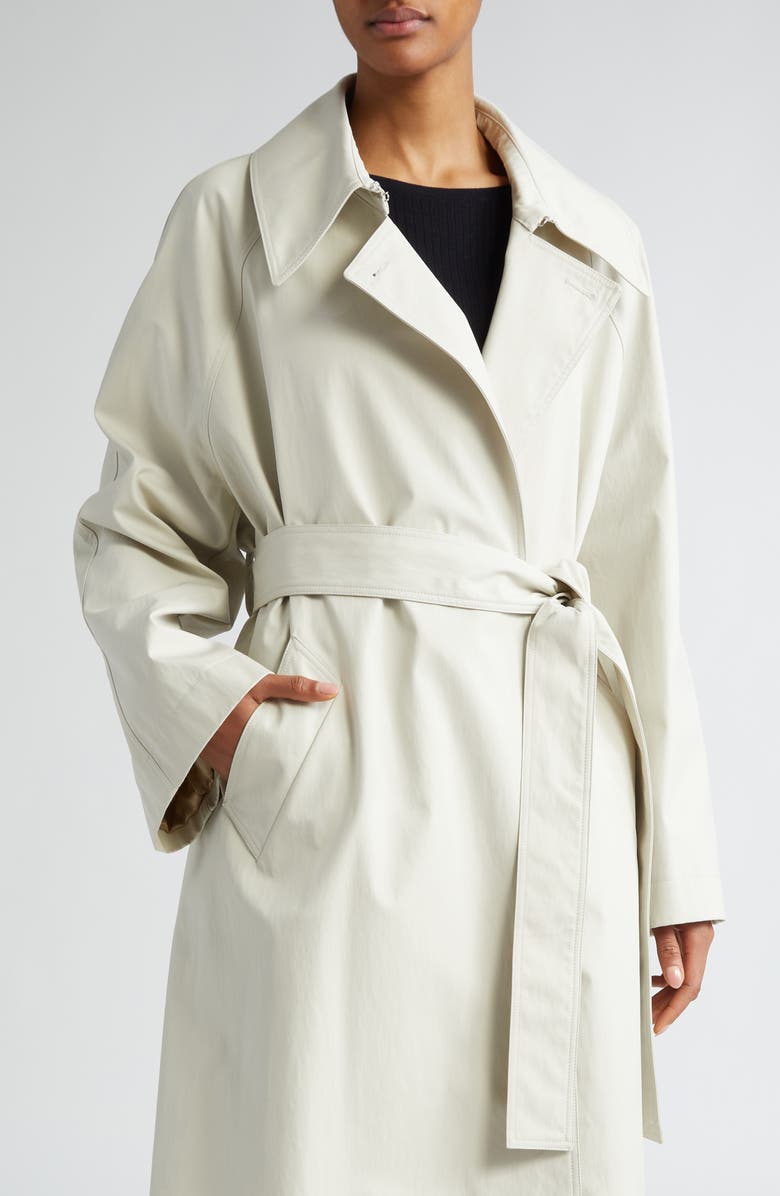 Khaite The Minnie Water Repellent Twill Long Swing Coat, Alternate, color, 