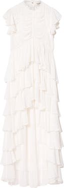 AllSaints Shaela Tiered Ruffle High-Low Dress