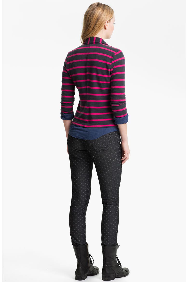 Dot Print Skinny Jeans (Nordstrom Exclusive), Alternate, color, BLACK