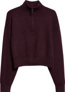 Victoria Beckham Merino Wool Blend Interlock Half Zip Sweater