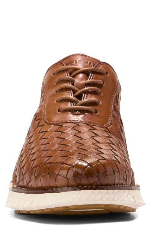 Cole Haan Zerøgrand Remastered Woven Oxford In British Tan/dark Natural