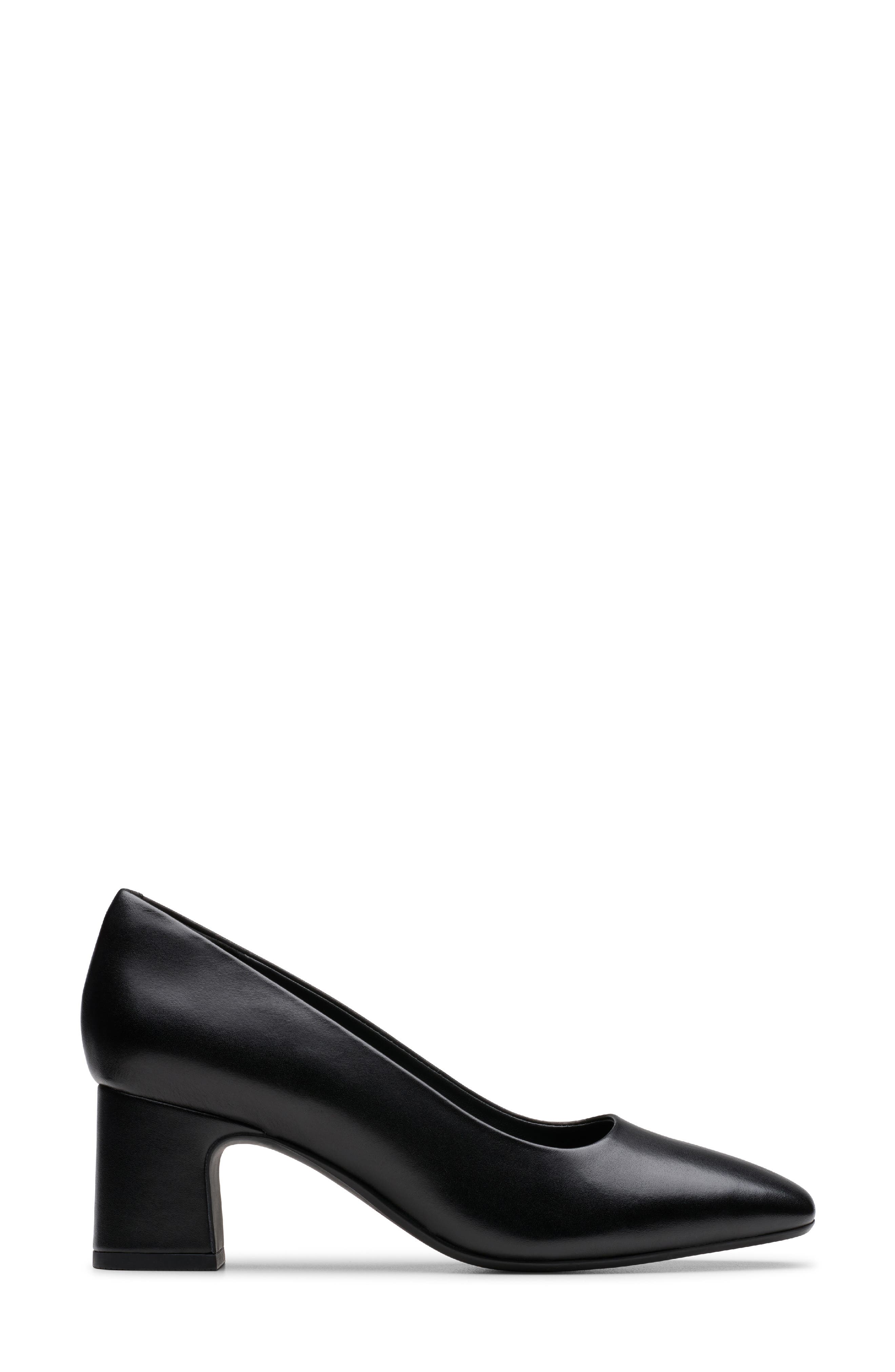 Clarks<sup>®</sup> Fernie Court Block Heel Pump, Alternate, color, Black Leather