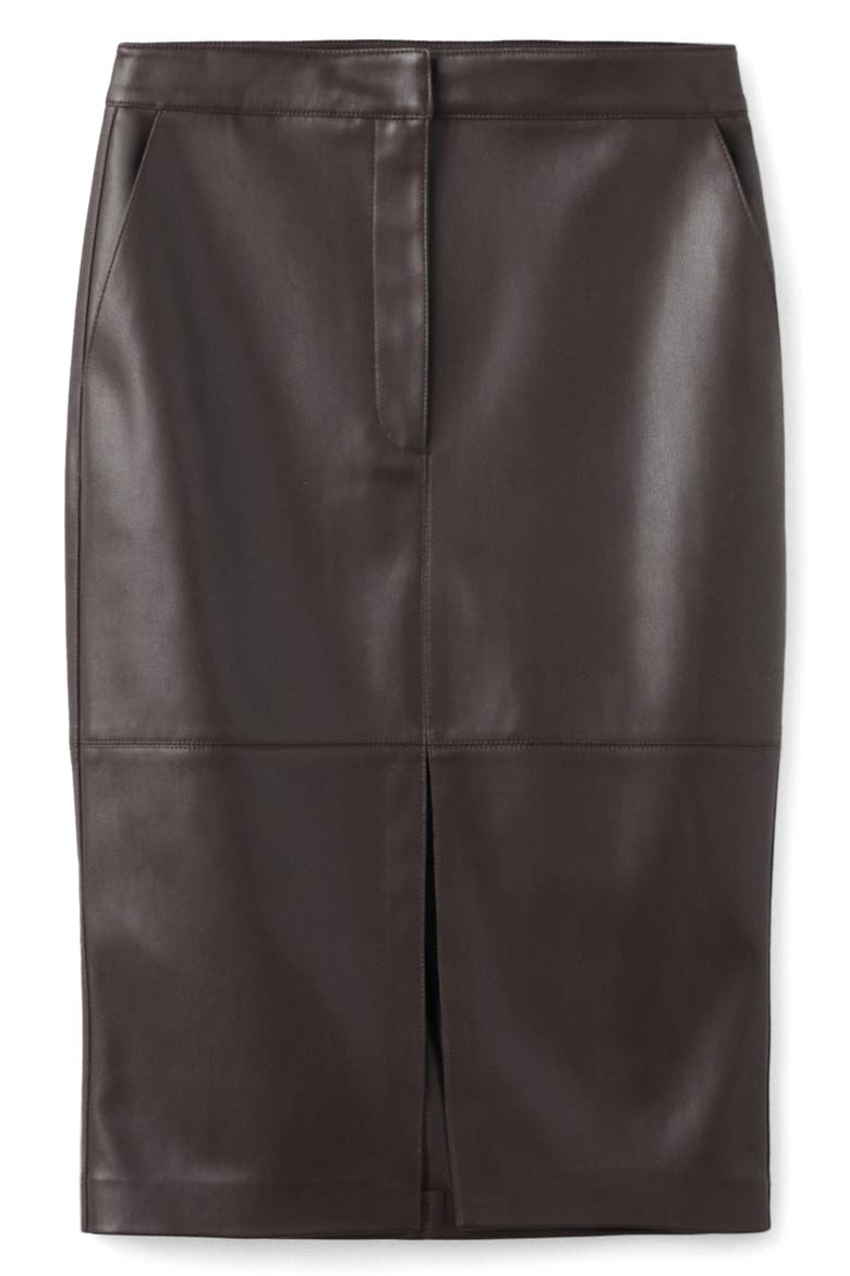 Faux Leather Pencil Skirt, Alternate, color, CHOCOLATE
