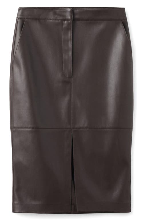 Mango Faux Leather Pencil Skirt In Brown