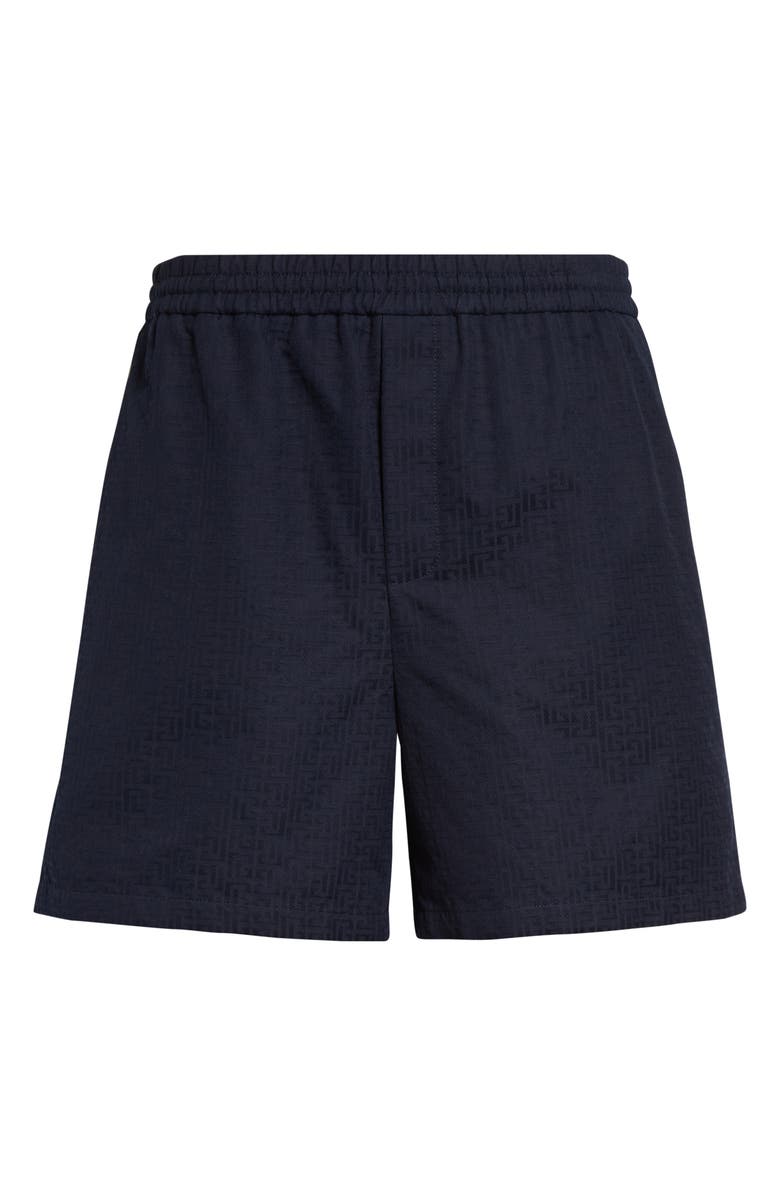 Balmain Small Monogram Jacquard Shorts, Alternate, color, 6Ub Marine