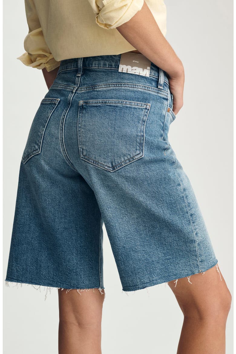 Erika Cutoff Denim Bermuda Shorts, Alternate, color, MID BRUSHED CLASSIC