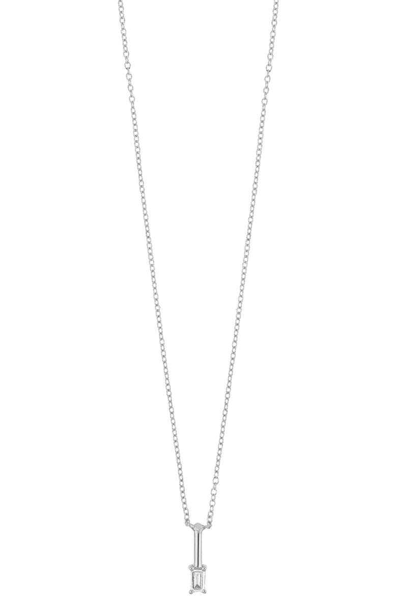 Bony Levy 18K White Gold Diamond Solitaire Pendant Necklace - 0.03 ctw, Main, color, 