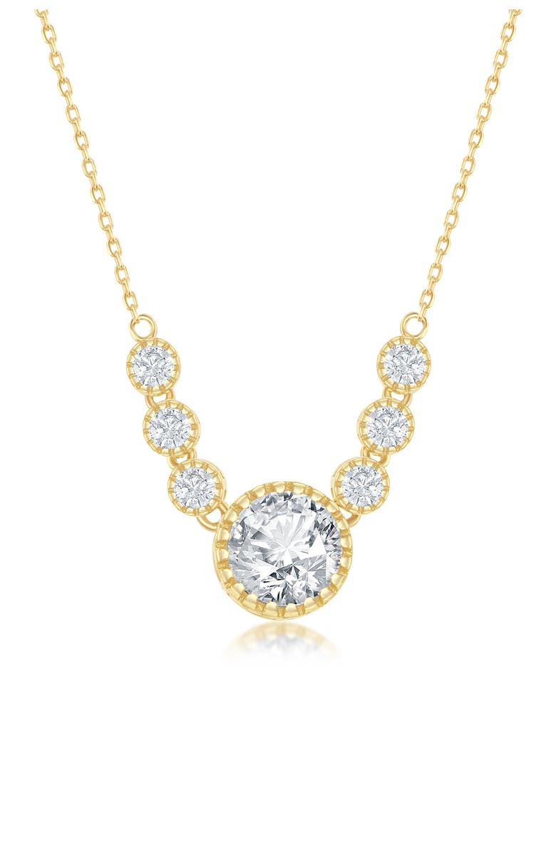 SIMONA 14K Yellow Gold Plated Sterling Silver CZ Collar Necklace, Main, color,