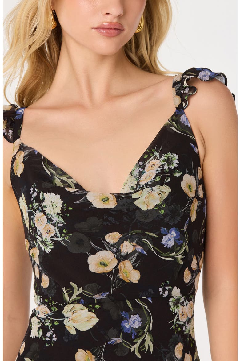 Denisse Maxi Dress, Alternate, color, BLACK FLORAL