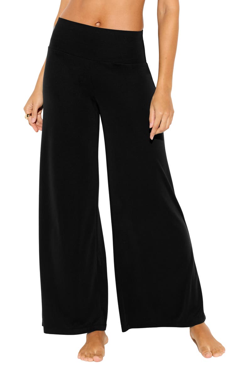 Spiritual Gangster Journey Wide Leg Pants, Main, color, Black