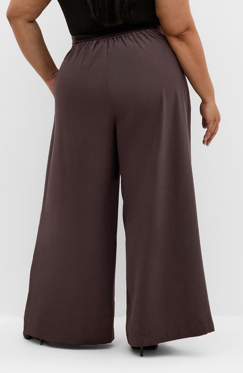 City Chic Abbie Wide Leg Pants, Alternate, color, Chocolate