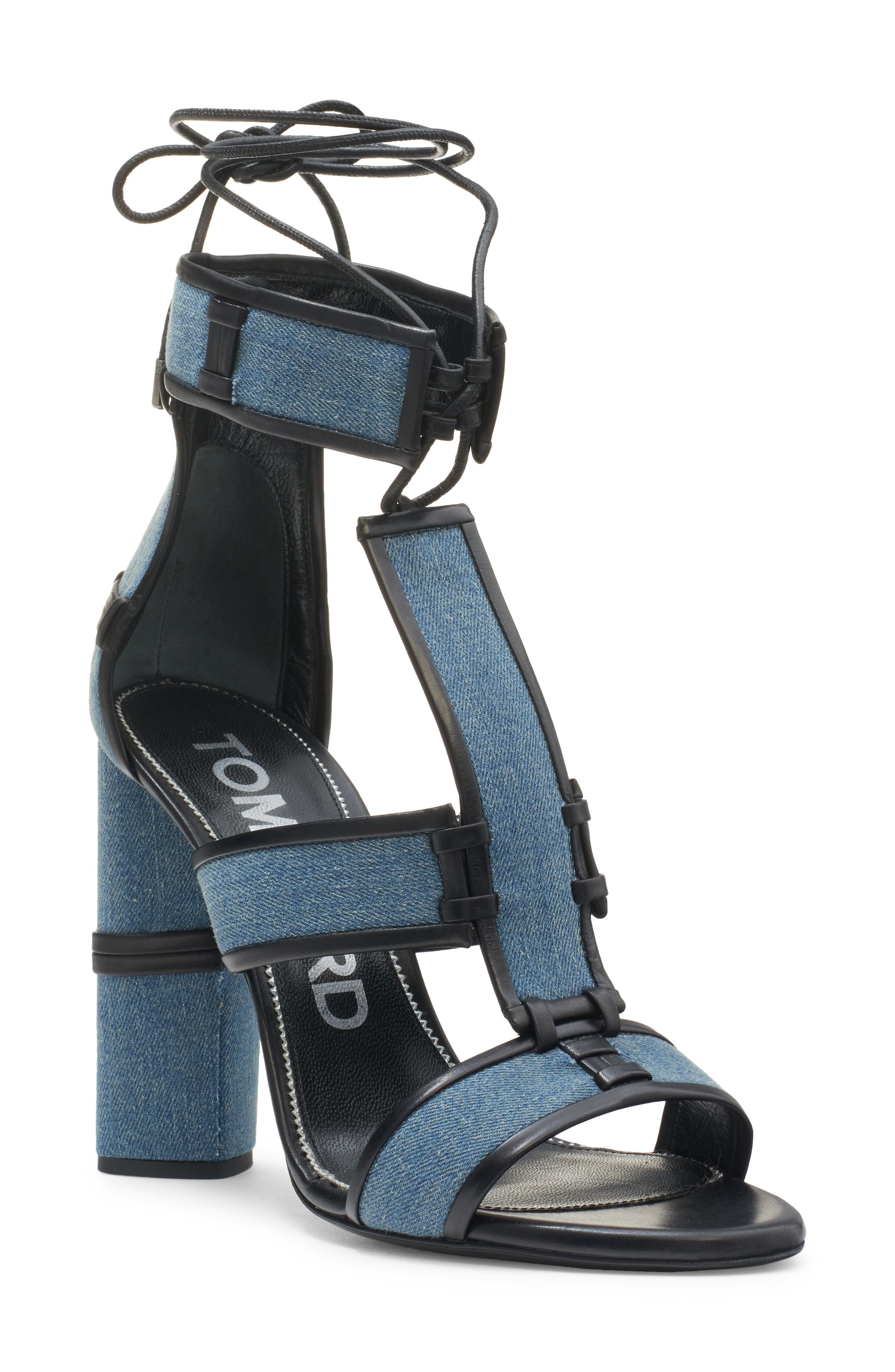 TOM FORD Patchwork T-Strap Sandal, Main, color, 