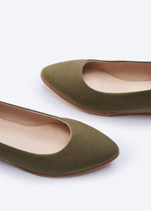 Viscata Rubina Canvas Espadrille Flats In Olive