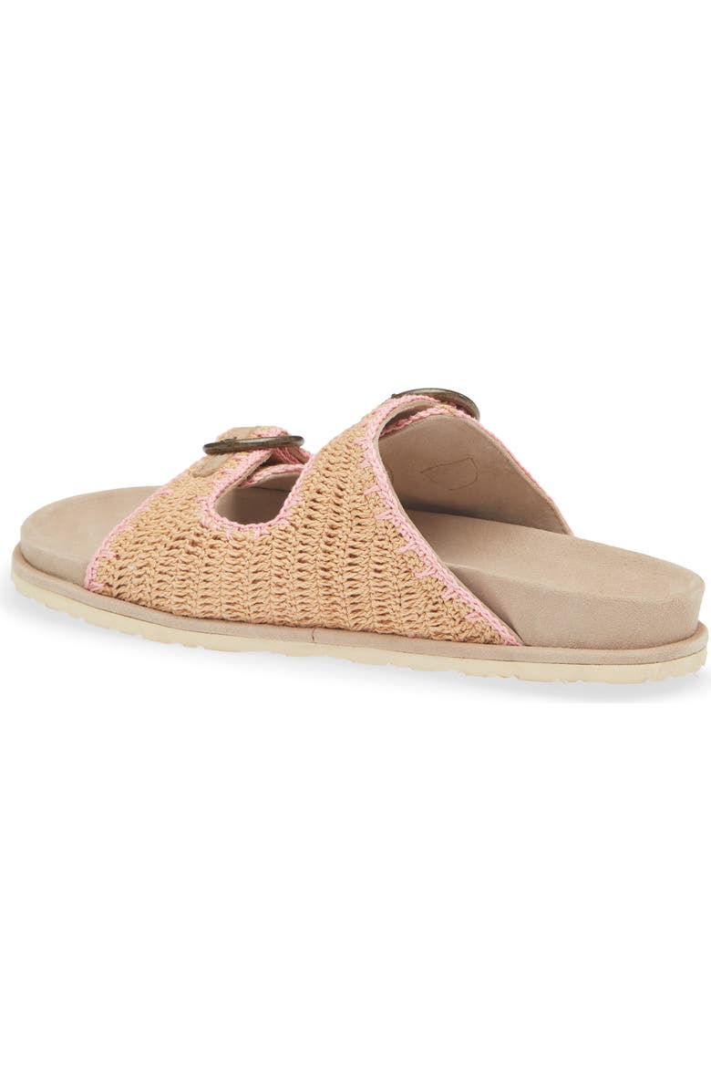 Laidback London Clay Crochet Buckle Strap Slide Sandal, Alternate, color, Beige / Baby Pink