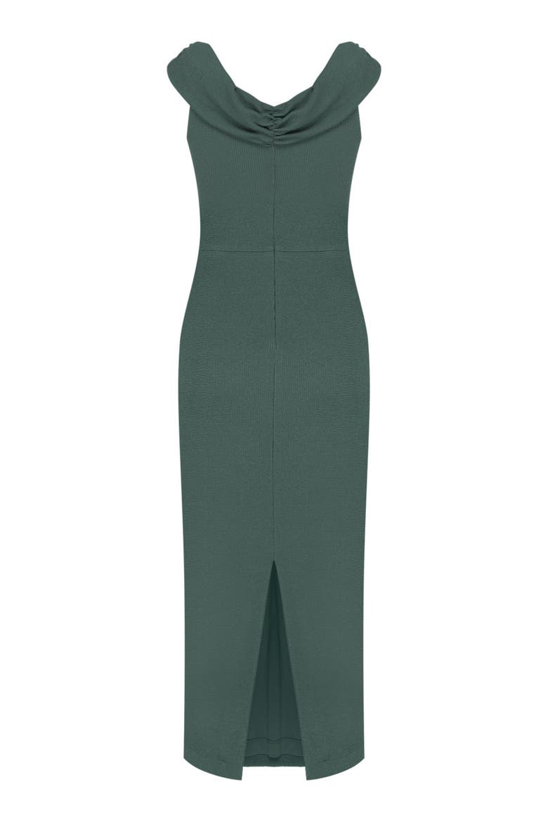 Hilda Knit Off Shoulder Midi Dress, Alternate, color, DARK GREEN