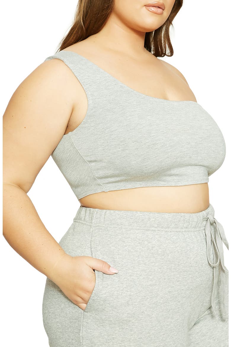 LORI ONE SHOULDER BCK CUT CROP, Alternate, color, HEATHER GREY