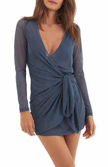 ViX Paula Hermanny Emily Long Sleeve Semisheer Mesh Cover-Up Dress